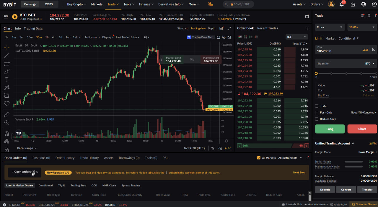 First contact with Bybit’s dashboard